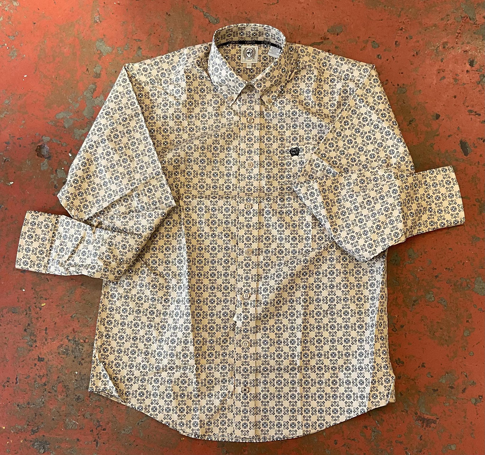MENS long sleeve printed khaki | MTW1105532
