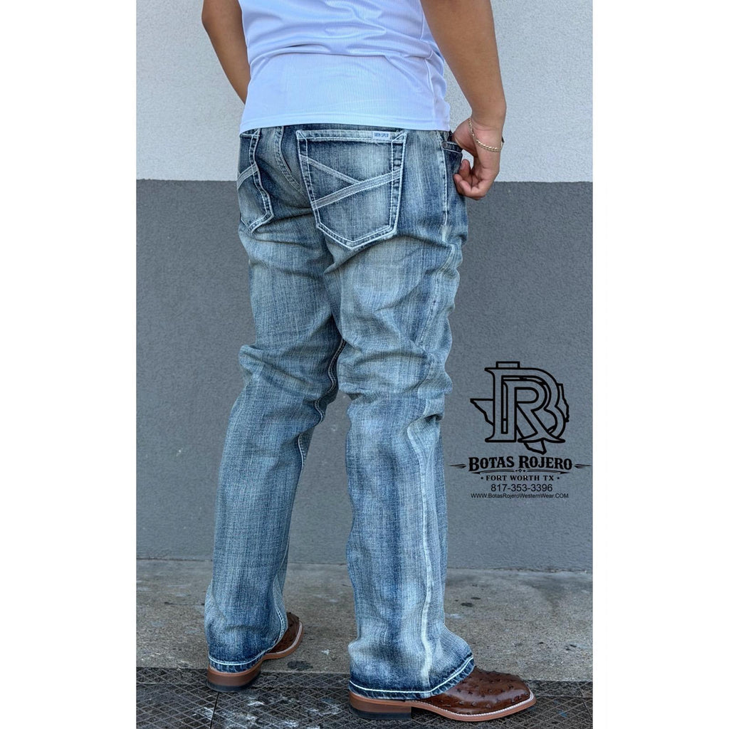 03 | BOOTCUT IRON SPUR MED BLUE WESTERN MEN JEANS