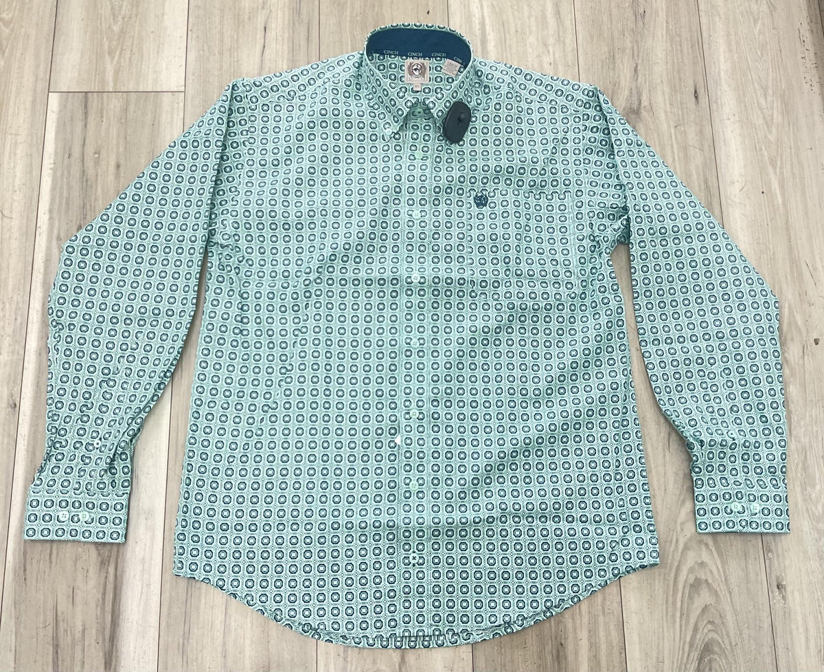 CINCH MEN’S TURQUOISE LONG SLEEVE SHIRT |MTW1106167