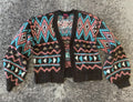 ROCK & ROLL WOMENS CARDIGAN WITH AZTEC DESING CHOCOLATE | BW95T02023