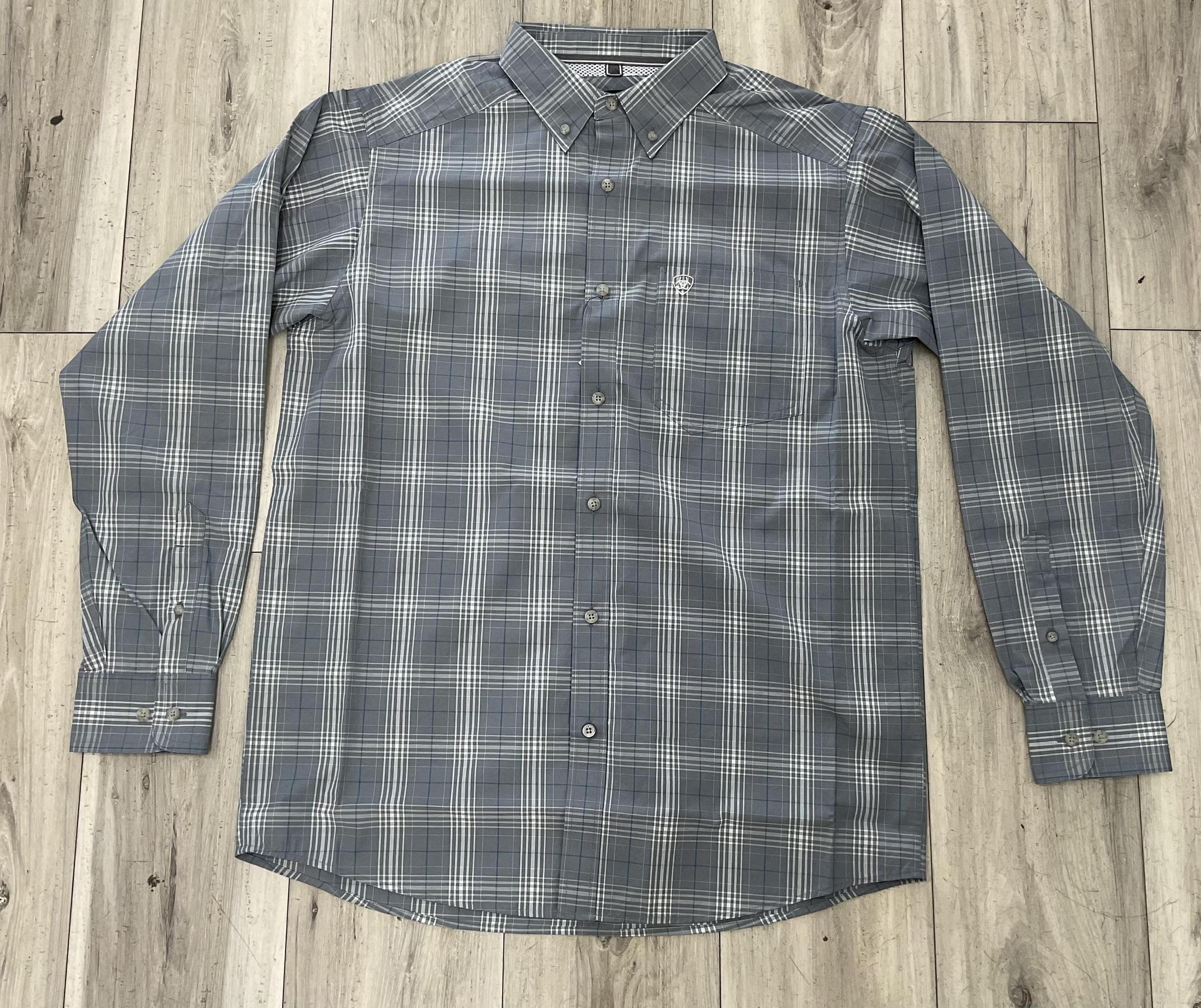 ARIAT MEN’S PRO WILBER QUIET SHADE MEDIUM PLAID LONG SLEEVE SHIRT |10079284