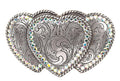 M&F Western Nocona Women Triple Heart With Rhinestone Belt Buckle Cowgirl |37534