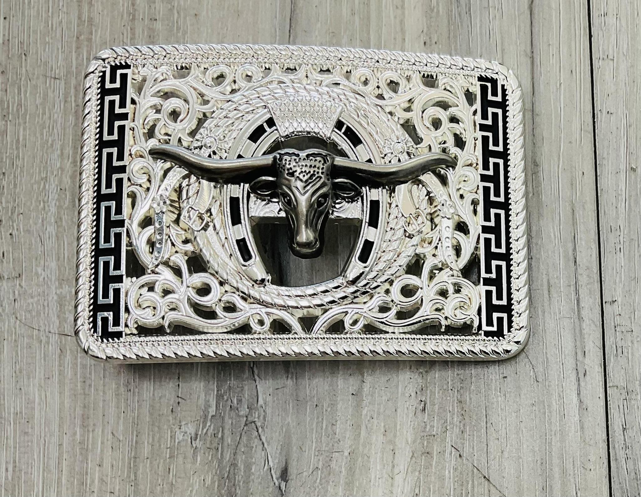 ‘’SILVER LONGHORN’’ MEN’S BUCKLE