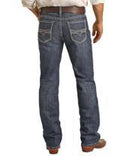 MENS ROCK & ROLL REFLADDER STITCH V POCKET MEDIUM WASH JEANS |RRMD0SRZPG RED LABEL