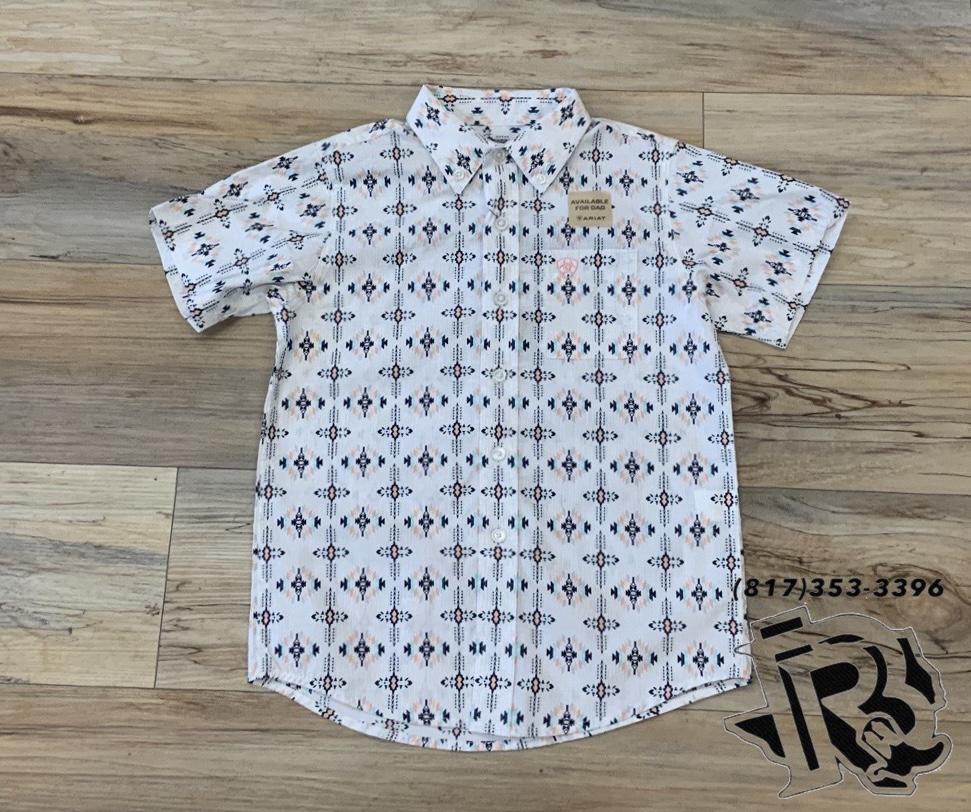 Boys ariat  Otto classic short sleeve shirt white | 10044926
