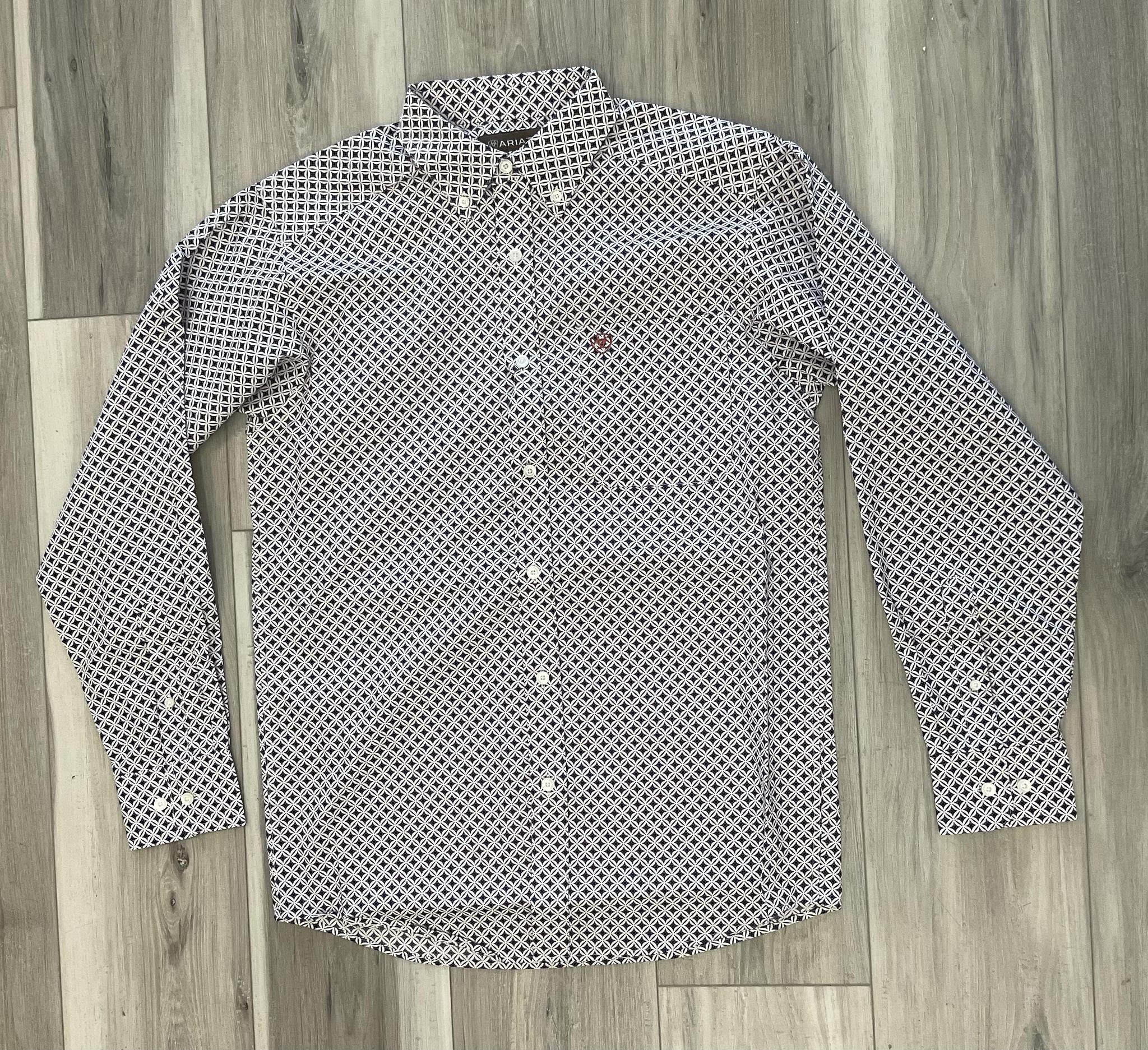 Ariat Mens William White Long Sleeve Shirt | 10065791