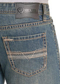 ROCK & ROLL REGULAR FIT TWO TONE STEP STITCH POCKET BOOTCUT JEANS |BM0PD09804