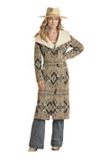 PRW092RZYZ POWDER RIVER WOOL LONG COAT AZTEC