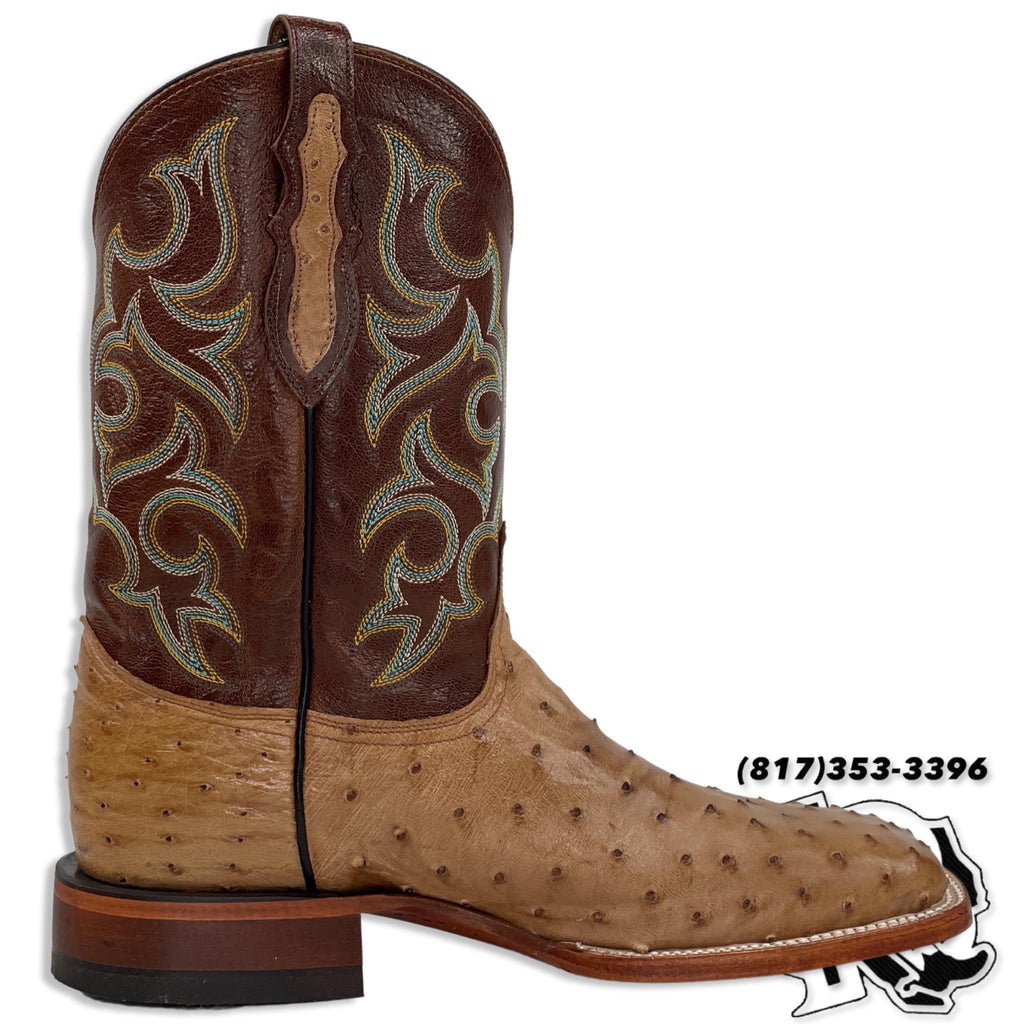 OSTRICH COGNAC ORIGNAL | JUSTIN BOOTS MEN SQUARE TOE WESTERN BOOTS 8516