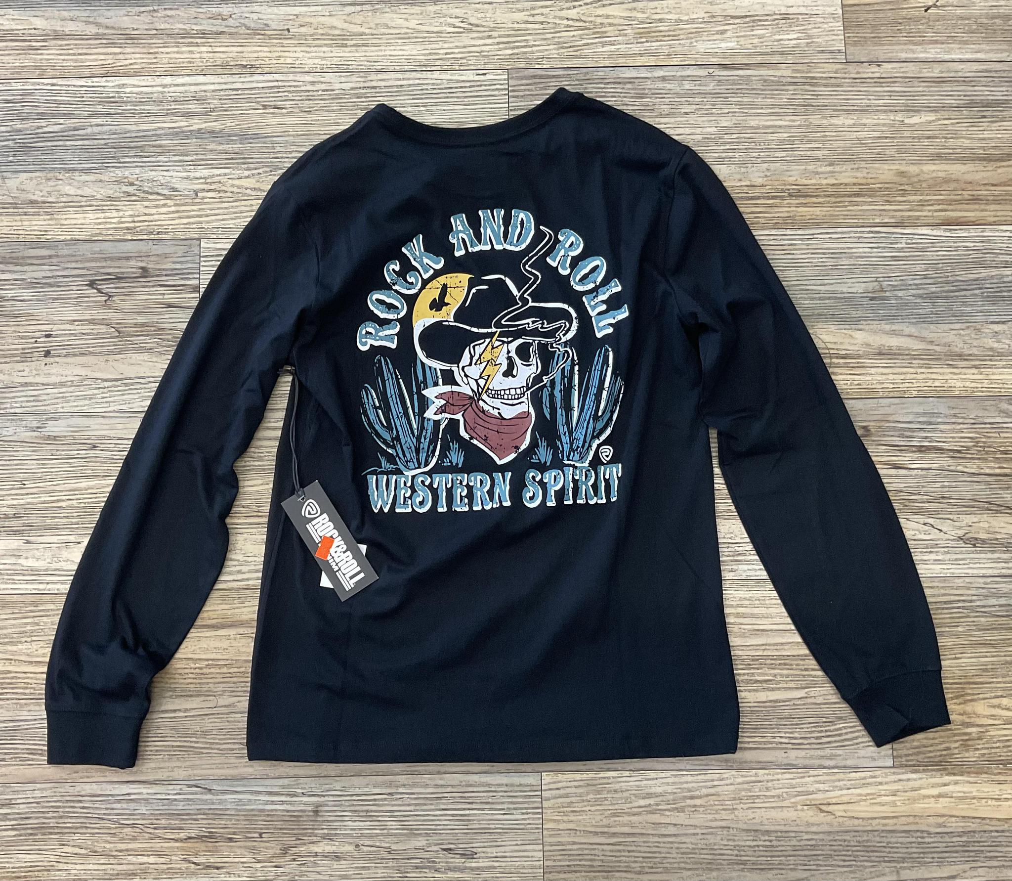 UNISEX ROCK & ROLL GRAPHIC SKULLS LONG SLEEVE SHIRT |BU22T05604