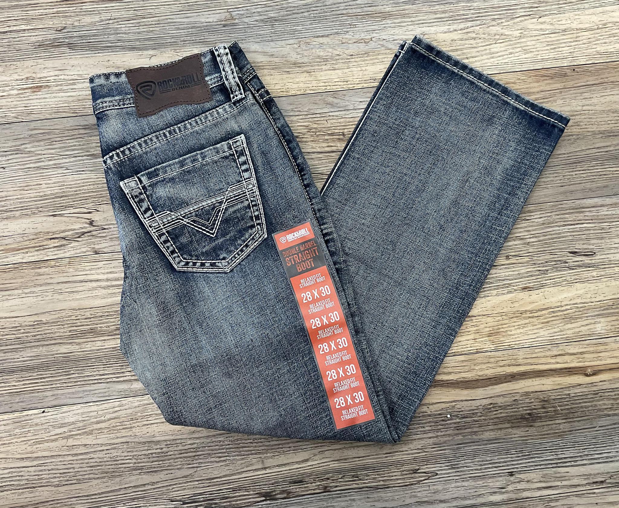 ‘’Dallas’’ Men’s Rock & Roll Two Tone Relaxed Fit Straight Boot Jeans | BM0SD07350 red label
