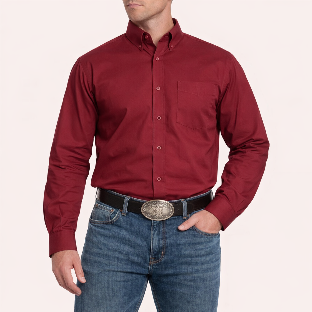 GO9L #35 BURGUNDY | IRON SPUR WESTERN SHIRT