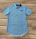 Mens Rock & Roll geo snap Turquoise shirt | BMN3S03354