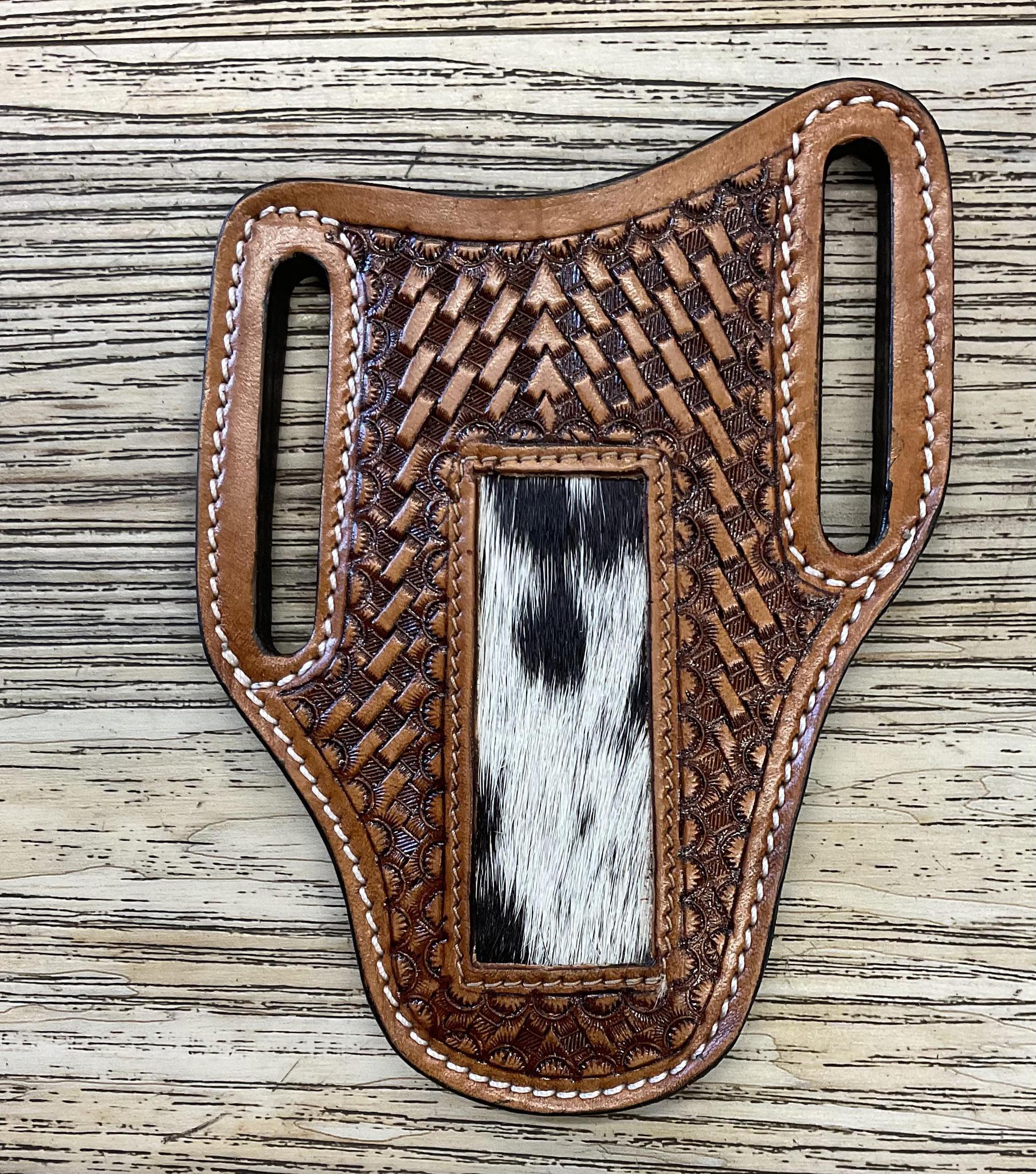 “ PAUL “ |  KNIFE SHEATH WESTERN TOOLED LEATHER| IRON SPUR