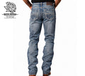 ‘’Dallas’’ Men’s Rock & Roll Two Tone Relaxed Fit Straight Boot Jeans | BM0SD07350 red label