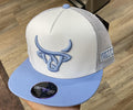 “ DANNY “ | MEN’S  CAP WHITE/BABY-BLUE LOST CALF