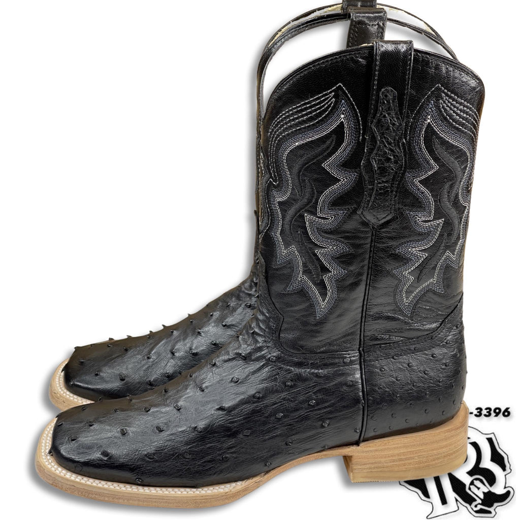 ORIGINAL OSTRISH | MEN BLACK WESTERN SQUARE TOE BOOTS