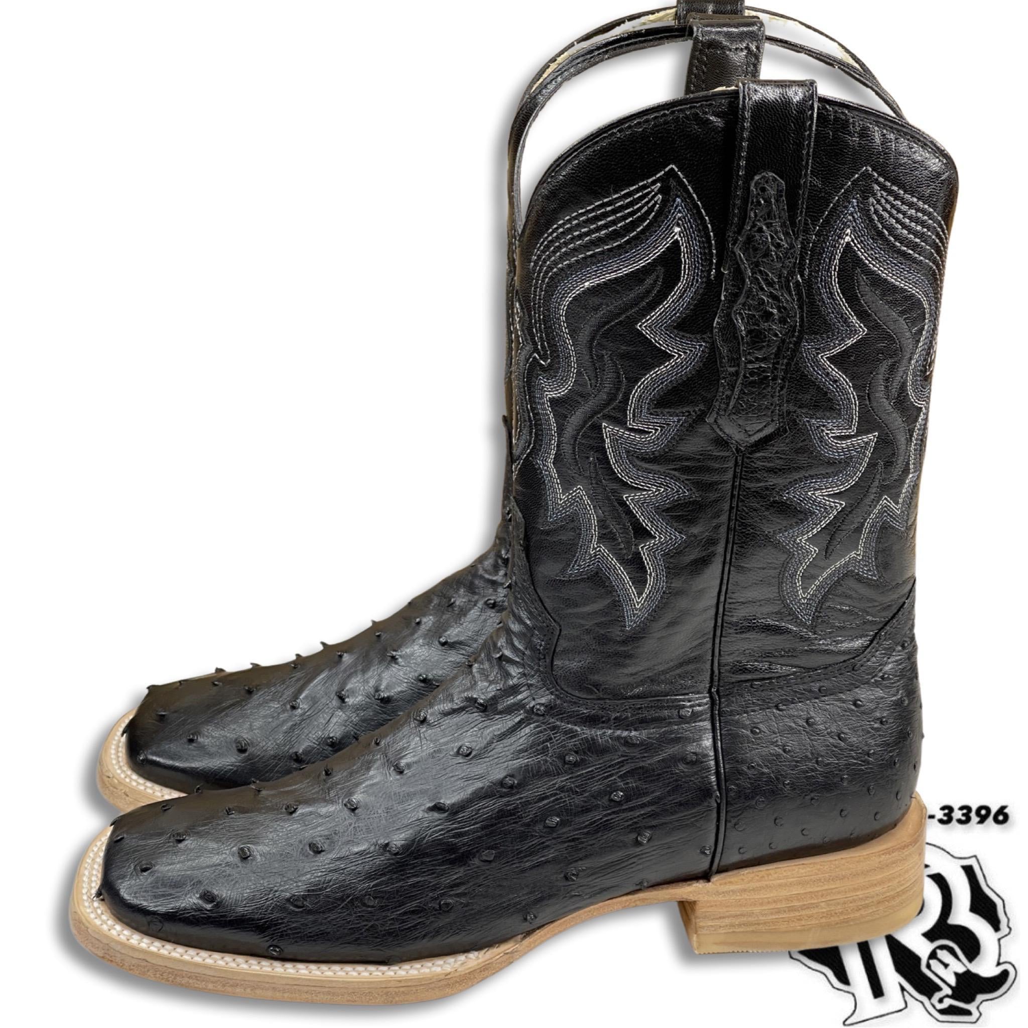 ORIGINAL OSTRISH | MEN BLACK WESTERN SQUARE TOE BOOTS