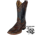 BASKET WEAVE | TAN/BLACK MEN SQUARE TOE BOOTS