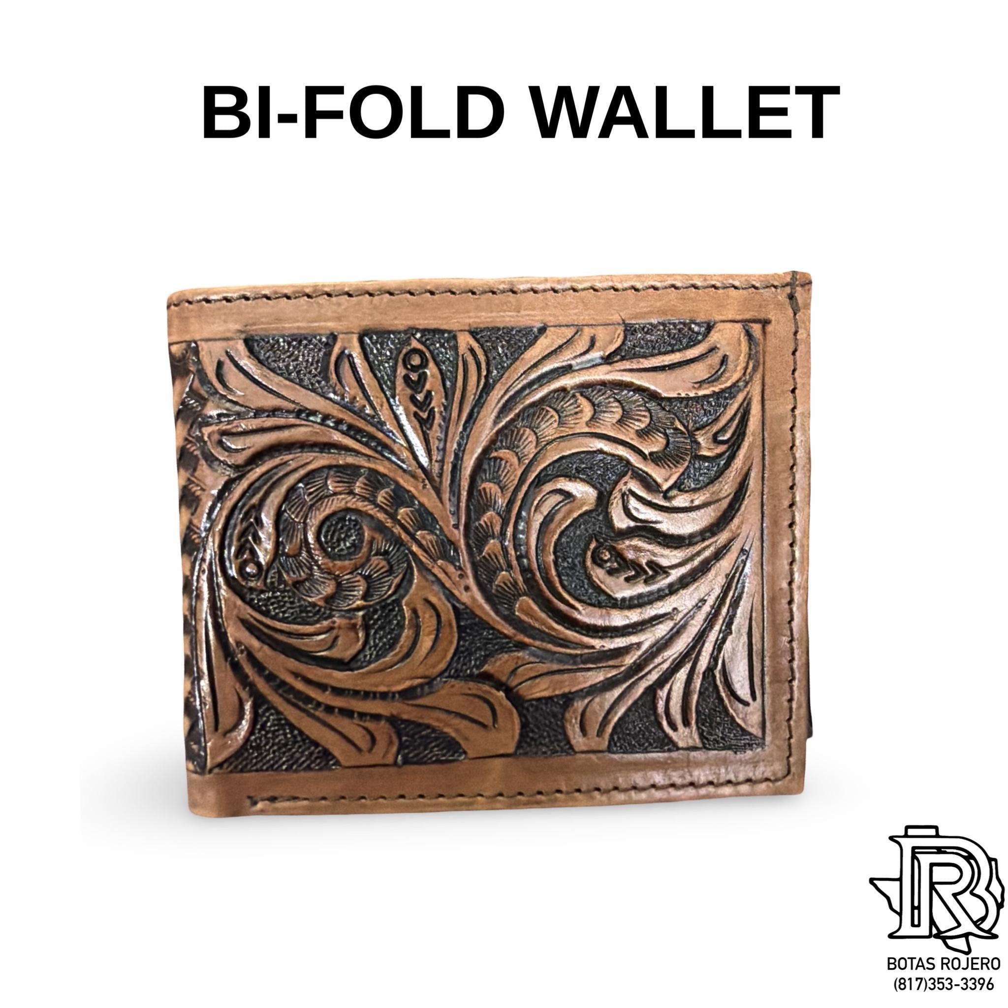 “ JONATHAN  “ |IRON SPUR WESTERN CO BI FOLD TOOLED LEATHER WALLET