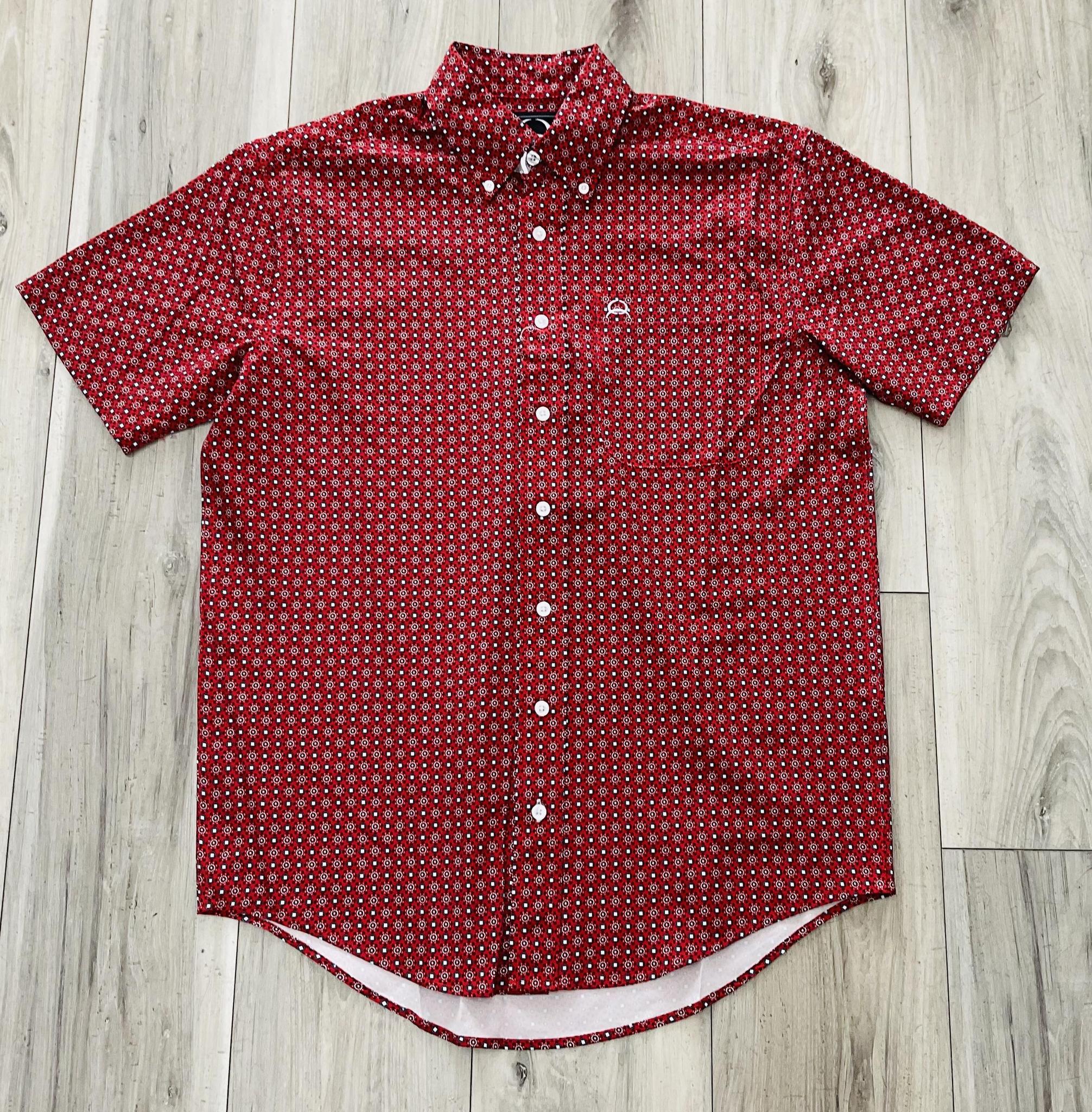 CINCH MEN’S SHORT SLEEVE ARENAFLEX RED SHIRT | MTW1704172
