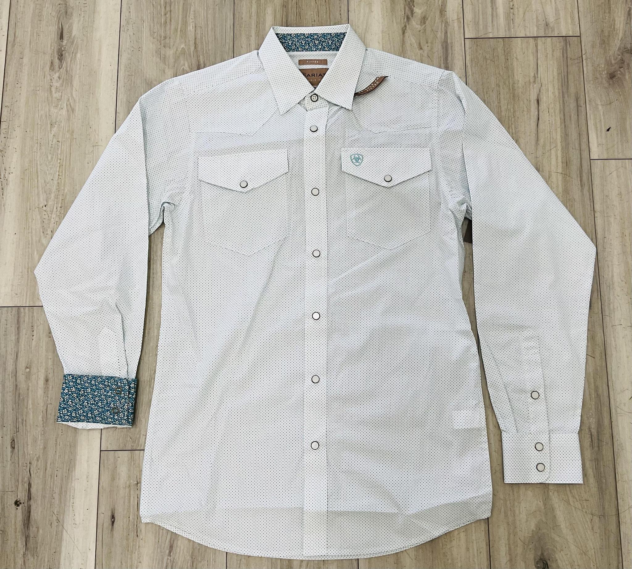 ARIAT MEN’S WRINKLE FREE BRENNON FITTED LONG SLEEVE SHIRT | 10079418
