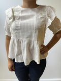 IVORY PEPLUM TOP