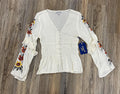 WOMEN’S PANHANDLE SMOCKED BUTTON DOWN CREAM SHIRT |LW52T05791