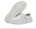 ‘’LISA’’  Wendy Slub Canvas White Shoe |40063-100