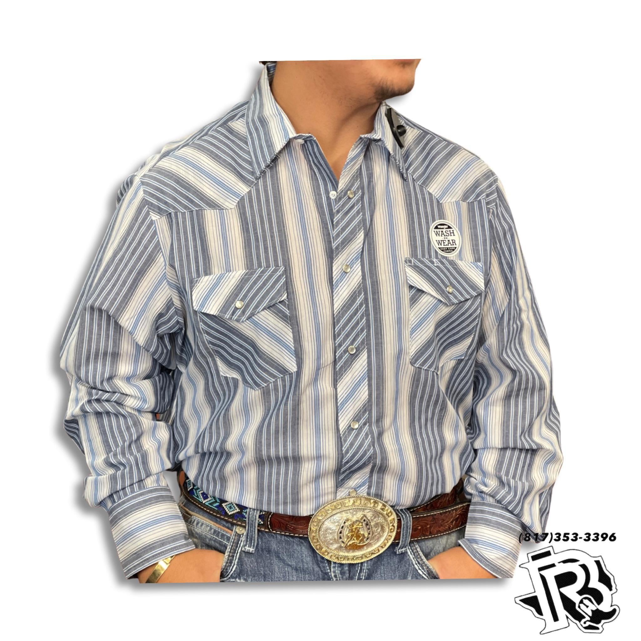 “ Cannon  “ | MEN WRANGLER WESTERN SHIRT BLUE VINTAGE STRIPES 1076201AA