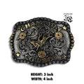 “ Champion Red “ | MEN WESTERN BELT BUCKLE SQUARE