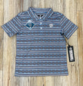 BOY’S ROCK & ROLL BLUE AZTEC PRINTED POLO | BB51T05995