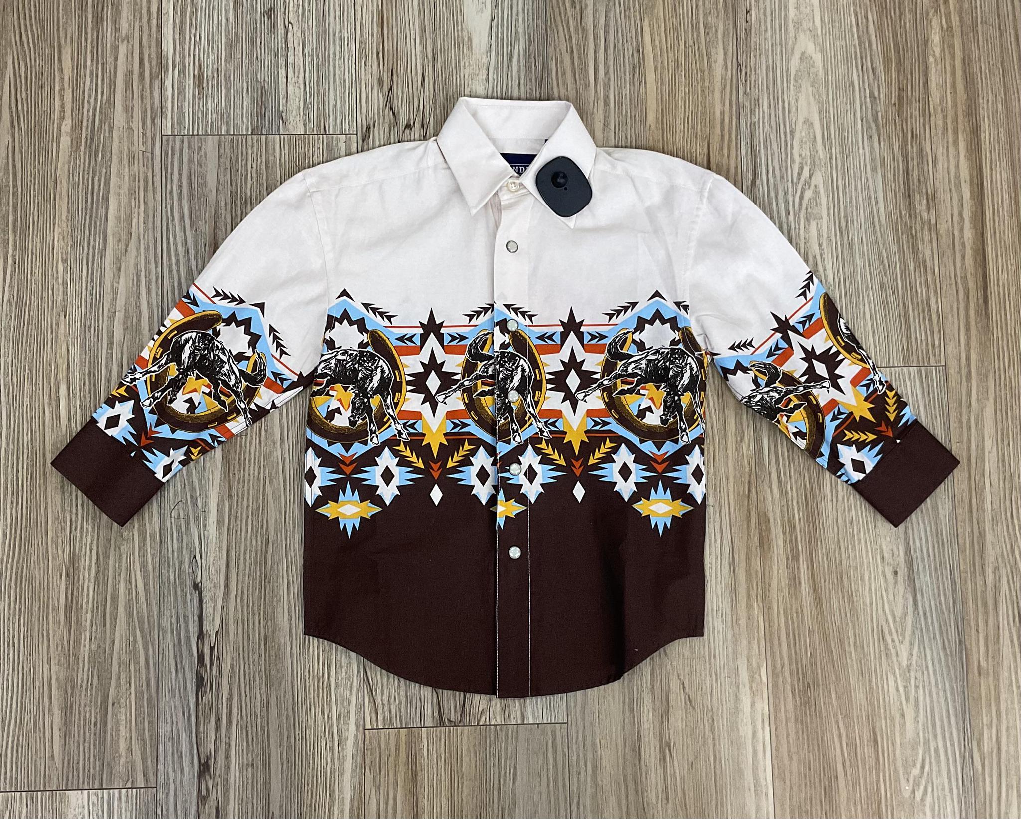 BOYS PANHANDLE LONG SLEEVE SHIRT AZTEC BORDER NATURAL |PHBSOSRZ5Y