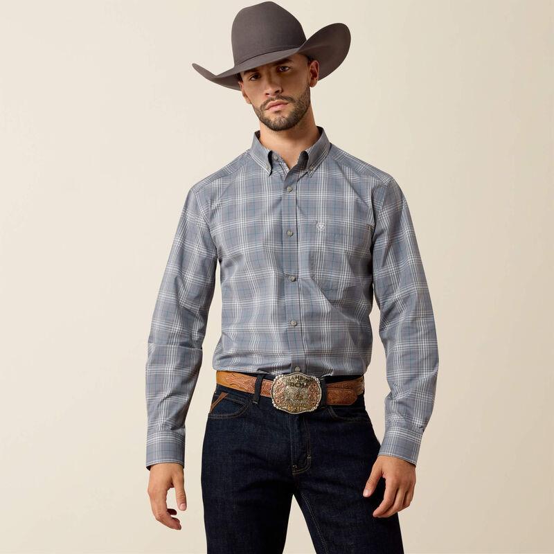 ARIAT MEN’S PRO WILBER QUIET SHADE MEDIUM PLAID LONG SLEEVE SHIRT |10079284