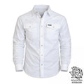 IRON SPUR | MEN WESTERN SHIRT WHITE LONG SLEEVE PEARL SNAP