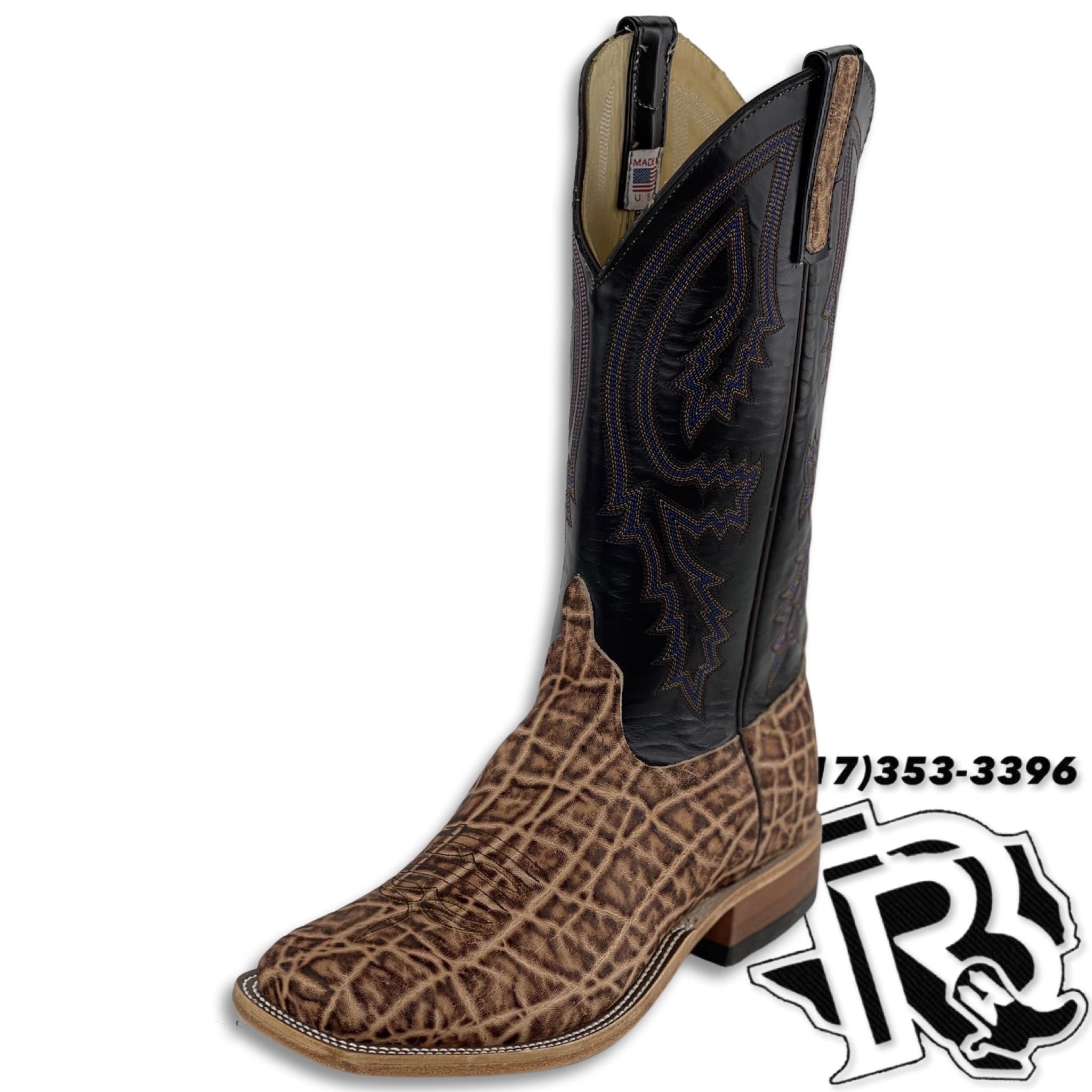 “ Chisholm “ ELEPHANT TAN  ANDERSON BEAN MEN SQUARE TOE WESTERN BOOTS