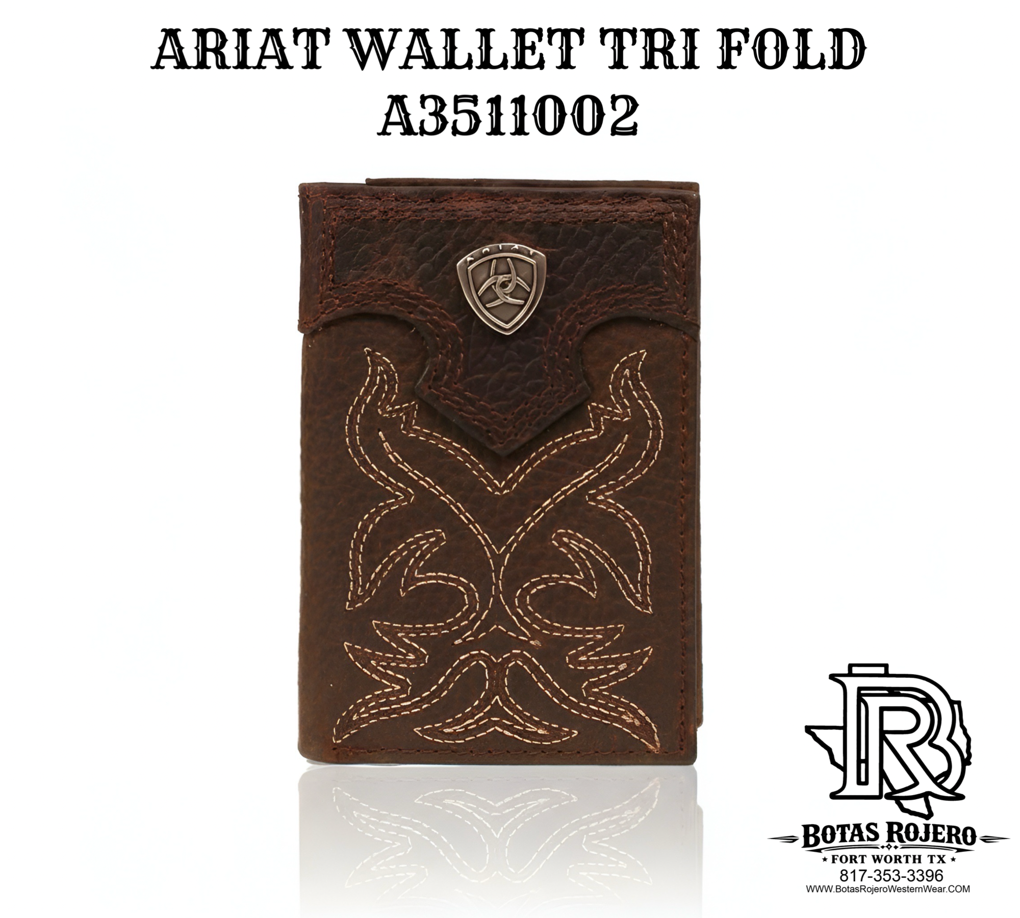 ARIAT PREMIUM BRAND MENS TRIFOLD WALLET A3511002