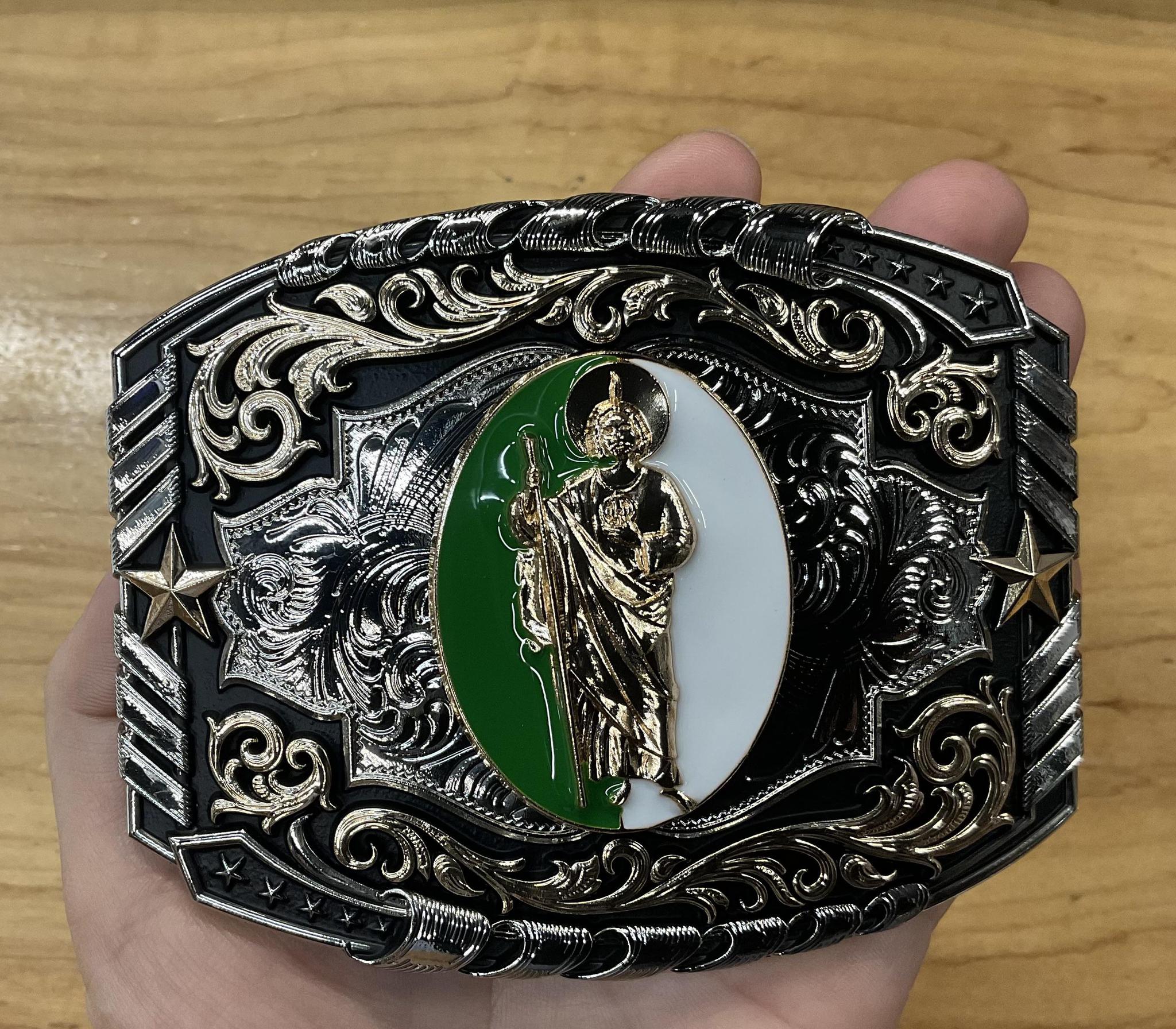 ‘’SAN JUDAS TADEO’’ WESTERN BUCKLE