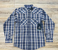 MENS ARIAT PRO SANDY SNAP NAVY BLUE LONG SLEEVE SHIRT | 10052346
