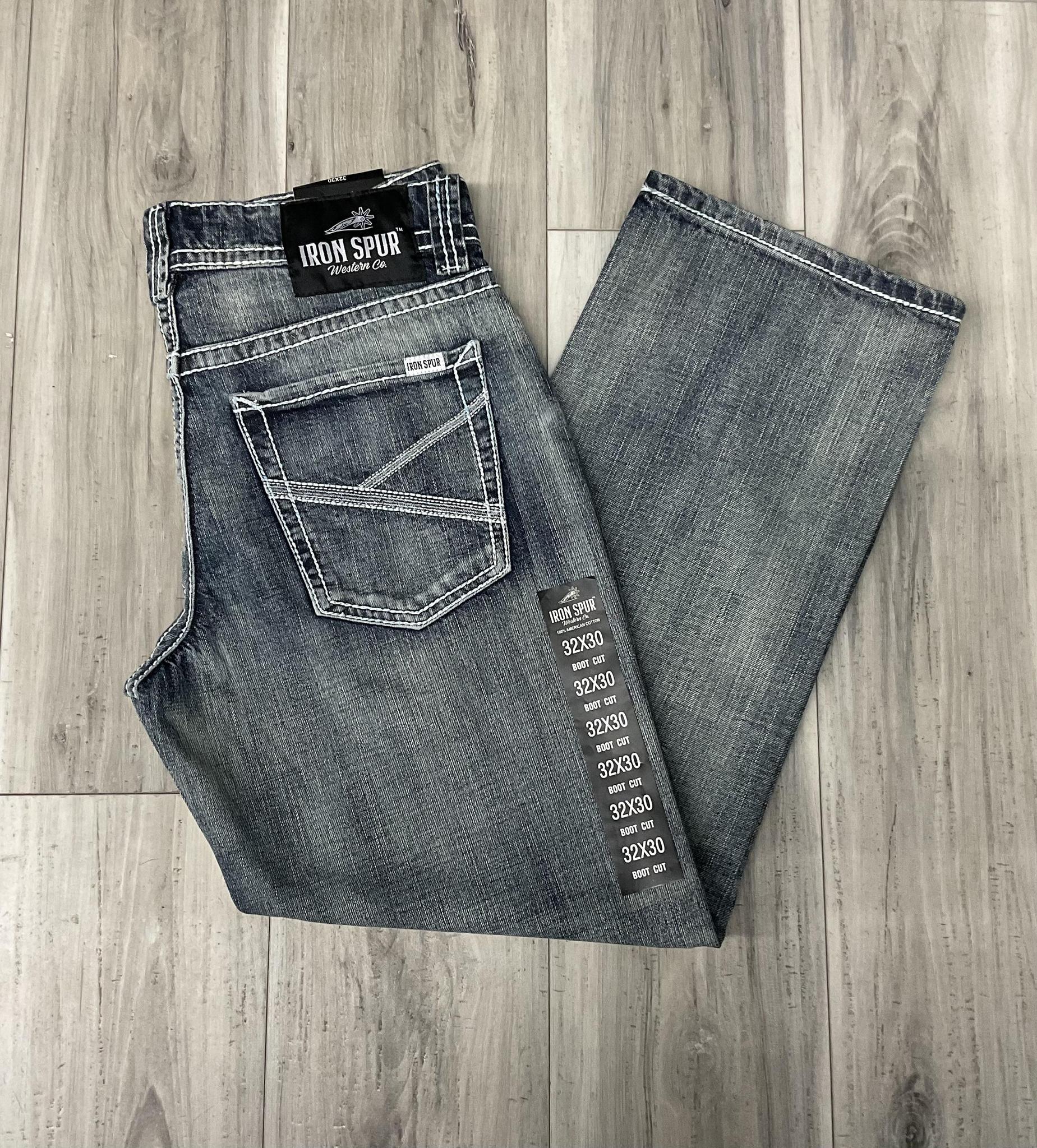 03 | BOOTCUT IRON SPUR MED BLUE WESTERN MEN JEANS