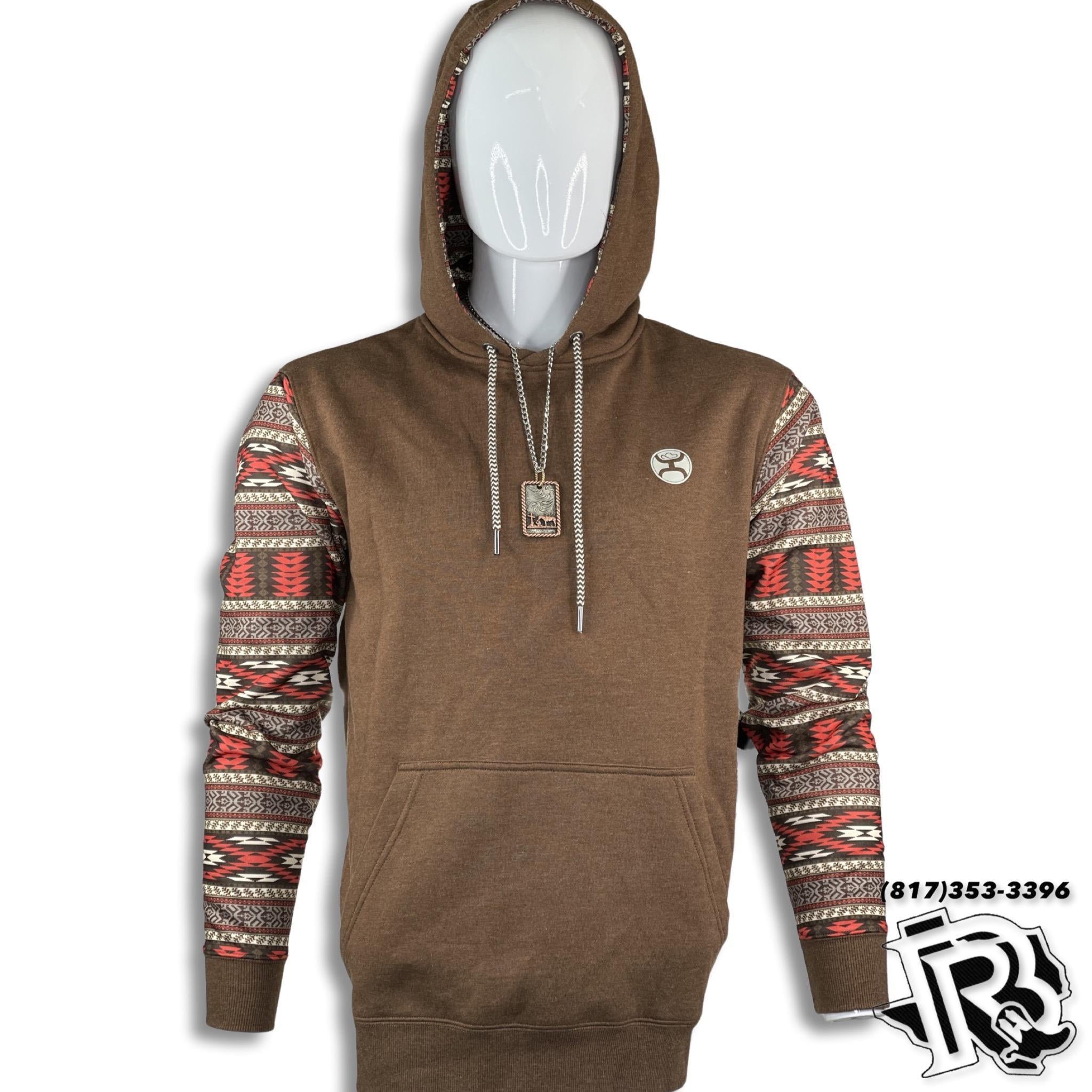 AZTEC RED | HOOEY BROWN SWEATER WITH HOODIE