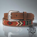 ARIAT MENS BELT | EMBROIDERED INLAY VINTAGE BROWN A1033202