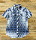 Mens Rock & roll Aztec woven blue shirt | TMN3S04291