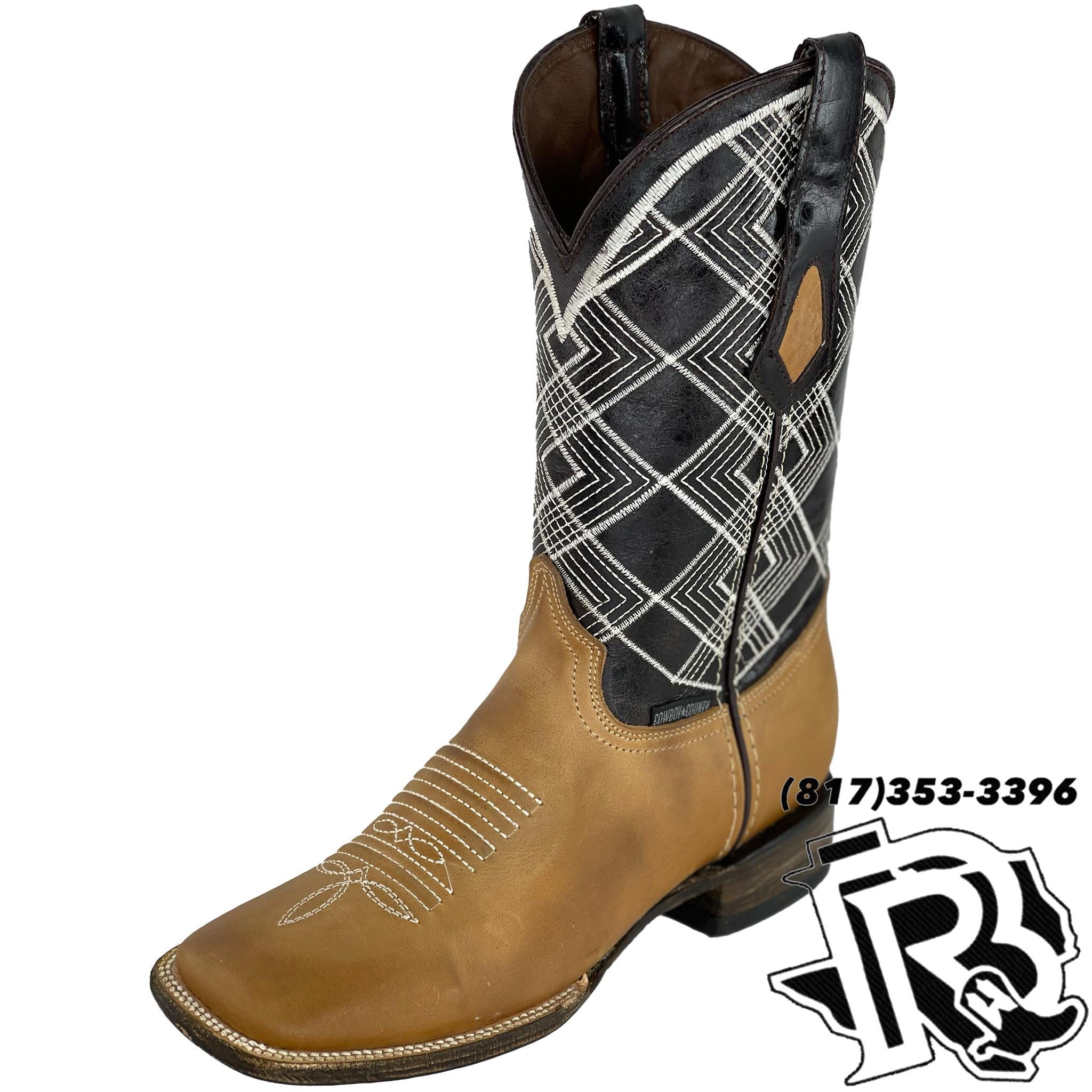 “ Garrett “ | Men Western Square Toe Boot Light Brown 505