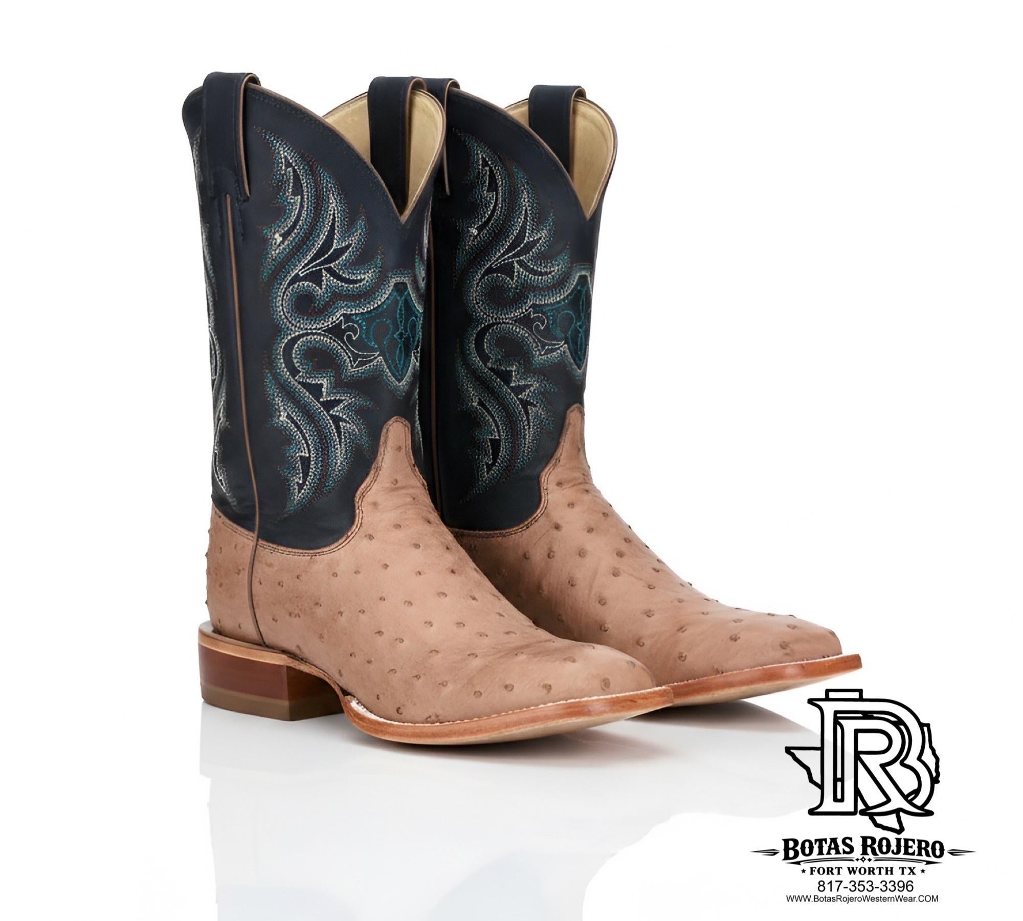 Justin Men's Moseley Cognac Vintage Full Quill Ostrich Western Boots| JE5172