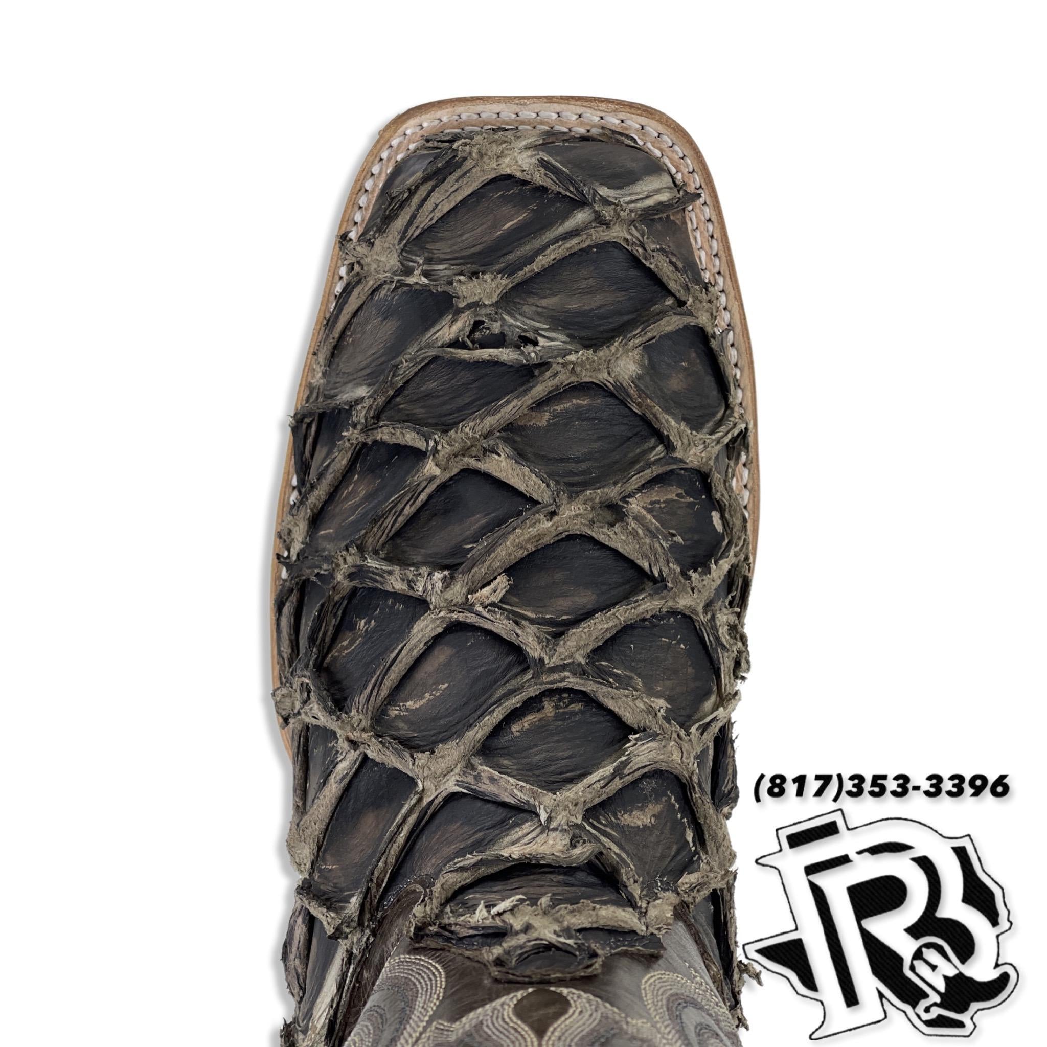 BIG BASS FISH BOOT |TONY LAMA MARQUIS PIRARUCU MEN SQUARE TOE WESTERN BOOT