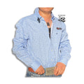 “ Adam “ | MEN'S BLUE LONG SLEEVE BUTTON DOWN ROCK & ROLL B2D3316
