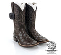 FISH BOOTS PIRARUCU COLOR TABACO SQUARE TOE MEN BOOTS