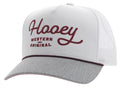 HOOEY OG HOOEY WHITE 5 PANEL TRUCKER WITH RED SITCHING | 2460T-WH