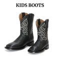 “ LITTLE OUTLAW “ KIDS SQUARE TOE BOOTS COLOR BLACK